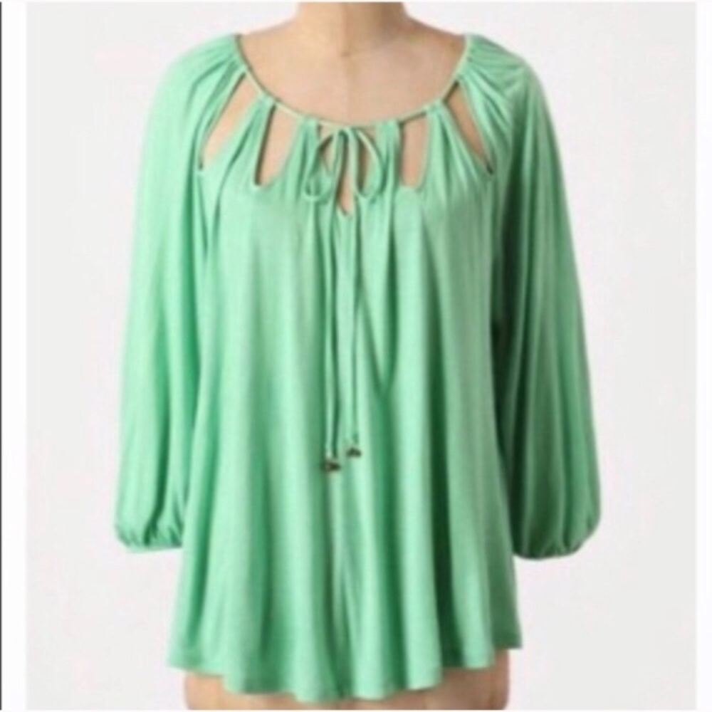 Anthropologie Vanessa Virginia Green Bali tie top